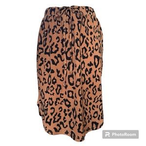 Tickled Teal Leopard Print Weekend Skirt, Medium, EUC, Modest, Knee Length